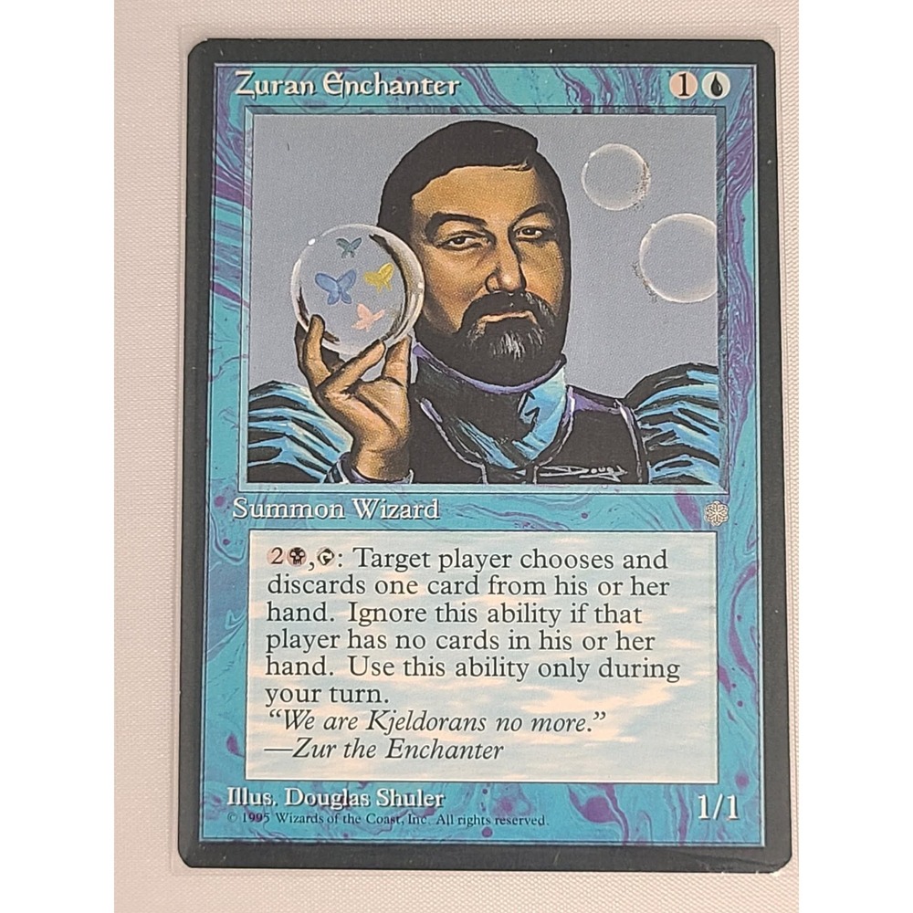 Zuran Enchanter Magic The Gathering Ice Age 1995 Blue Summon‎ Wizard MTG Card